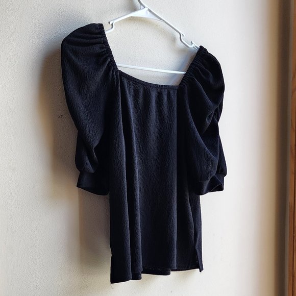 Vince Camuto Black Poofy Shortsleeve Jersey Size XS - Picture 11 of 13